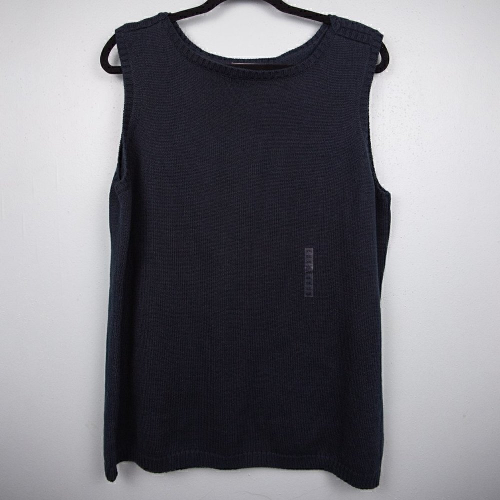 Vintage Eddie Bauer navy knit sweater vest NWOT-XXL